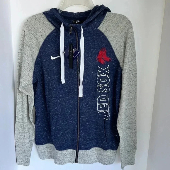 NIKE Red Sox NWT Zip Up Hoodie Women’s Size Large Pockets Soft Loose Fit - Picture 1 of 13
